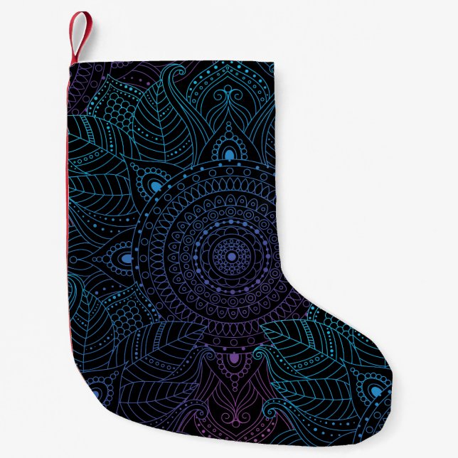 Arabesque Bliss: Oriental Mandala Magic Small Christmas Stocking (Front)