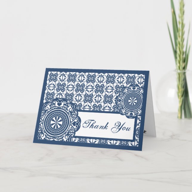 Arabesque Blue Lace, thank you Card (Front)