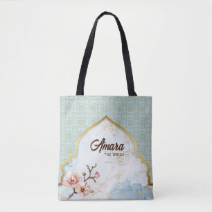 Arabesque Bride’s Tote Bag – Light Blue Arch