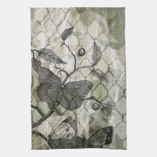 Arabesque Butterflies I Tea Towel