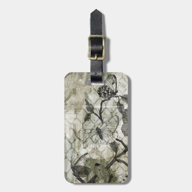 Arabesque Butterflies II Luggage Tag (Front Vertical)