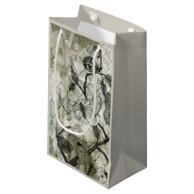 Arabesque Butterflies II Small Gift Bag (Front Angled)