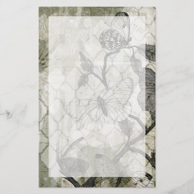 Arabesque Butterflies II Stationery (Front)