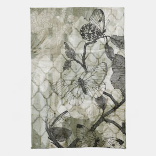 Arabesque Butterflies II Tea Towel