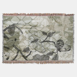 Arabesque Butterflies II Throw Blanket