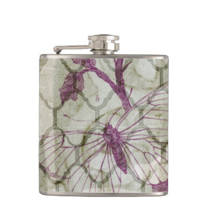 Arabesque Butterflies IV Hip Flask