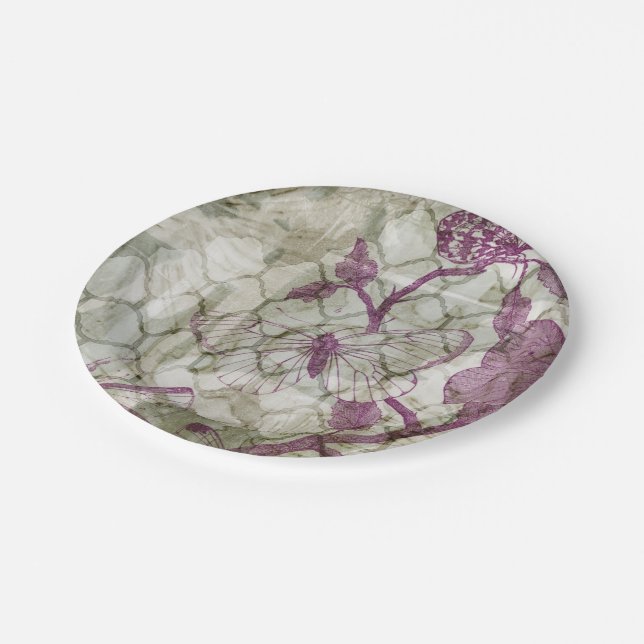 Arabesque Butterflies IV Paper Plate (Angled)