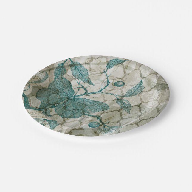 Arabesque Butterflies V Paper Plate (Angled)