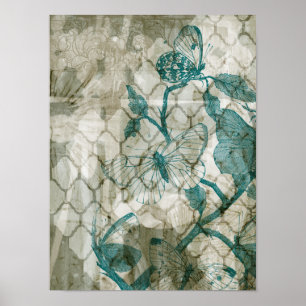 Arabesque Butterflies VI Poster