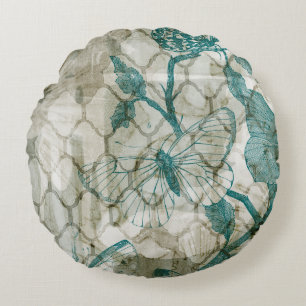 Arabesque Butterflies VI Round Cushion
