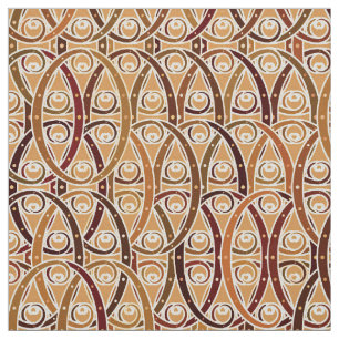 Arabesque damask - brown and camel tan fabric