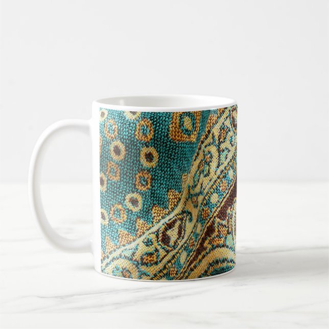 Arabesque Fabric: Arabic Oriental Design Coffee Mug (Left)