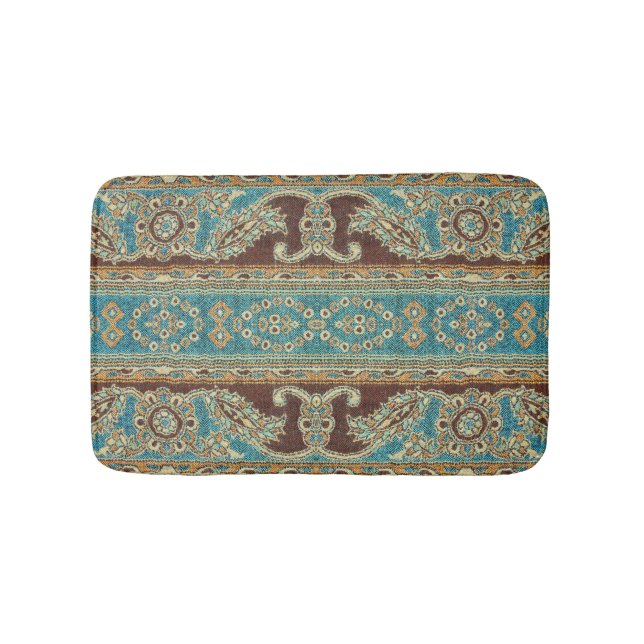 Arabesque Fabric Paisley Oriental Design Bath Mat (Front)