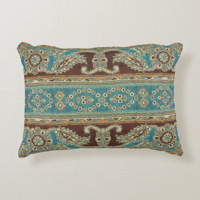 Arabesque Fabric Paisley Oriental Design Decorative Cushion (Front)