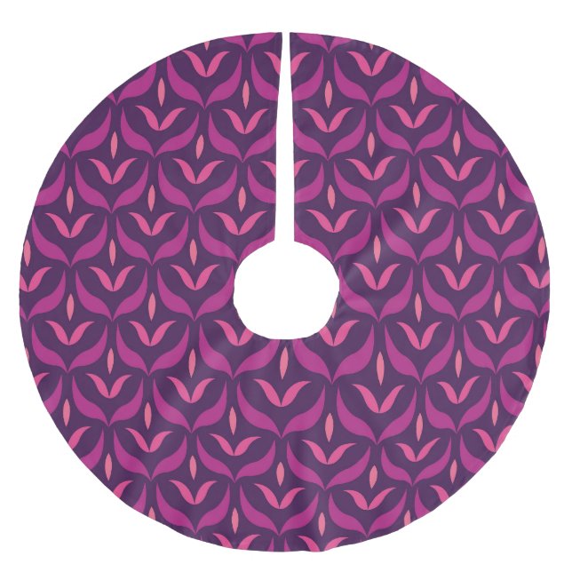 Arabesque Floral: Art Deco Seamless. Brushed Polyester Tree Skirt (Front)