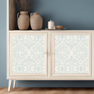 Arabesque Floral Vines Blue Ivory LG Decoupage Tissue Paper