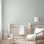 Arabesque Floral Vines Blue Ivory William Morris  Wallpaper<br><div class="desc">PALE DUSTY BLUE WITH IVORY COLOR WAY. This vintage design is a distressed Arabesque flower and vining leaf foliage repeat pattern in the style of William Morris. An elegant, soft blue and ivory pattern for a wallpaper style pattern that is a beautiful, calming and timeless home decor option. This artwork...</div>