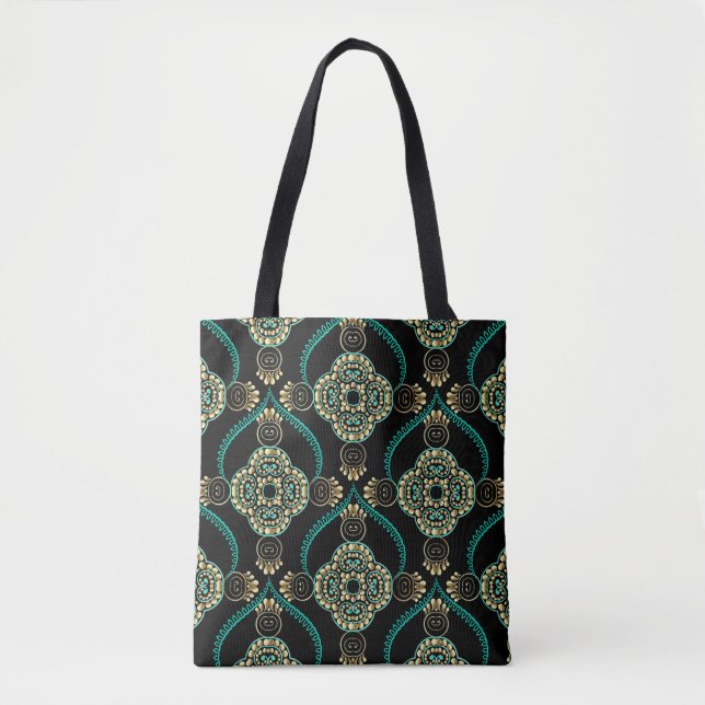 Arabesque Floral, Vintage Elegance Pattern. Tote Bag (Front)