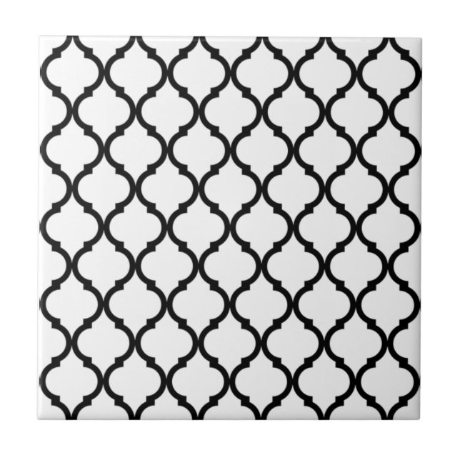 Arabesque Geometric Semeless Background Ceramic Tile (Front)
