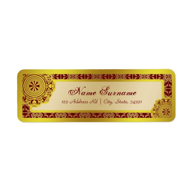 Arabesque Gold Lace, address labels (Front)