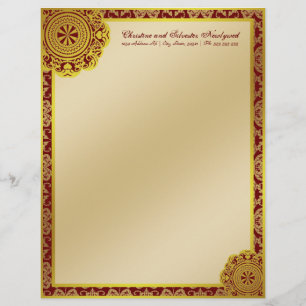 Arabesque Gold Lace, letterhead