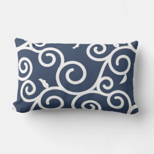 Arabesque [indigo] - Japanese Traditional Pattern Lumbar Cushion