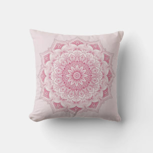 Arabesque Mandala Pillow – Pink Geometric Decorati