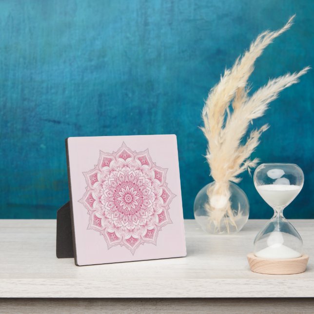 Arabesque Mandala – Pink Ornamental Geometric Art  Plaque (Insitu)