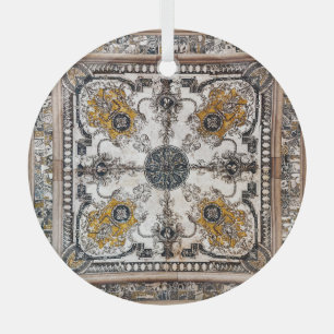 Arabesque Marble Texture Vintage Patchwork Glass Tree Decoration