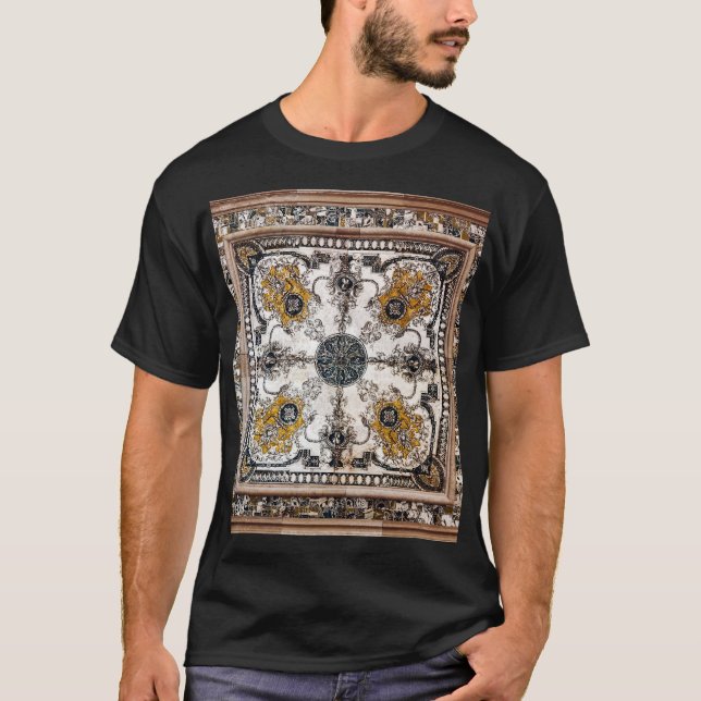 Arabesque Marble Texture Vintage Patchwork T-Shirt (Front)