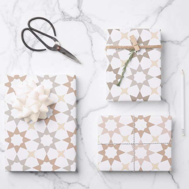 Arabesque Moroccan pattern gift wrapping paper (Front)
