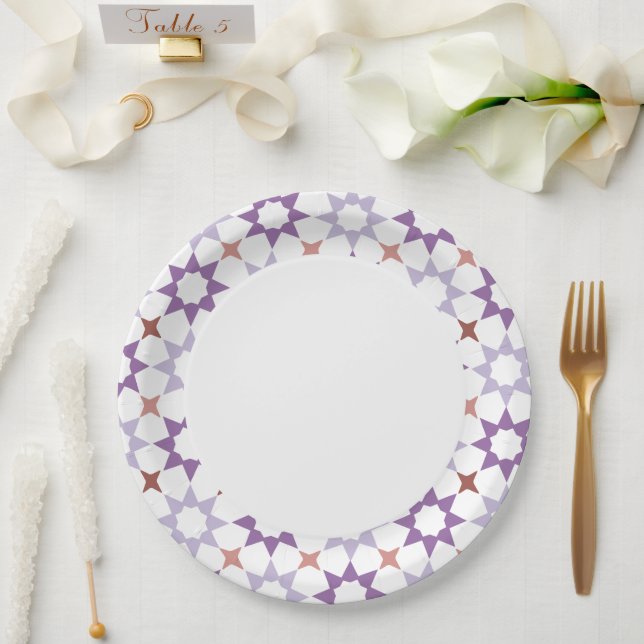 Arabesque pattern paper plate (Wedding)