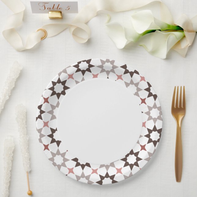 Arabesque pattern paper plate (Wedding)