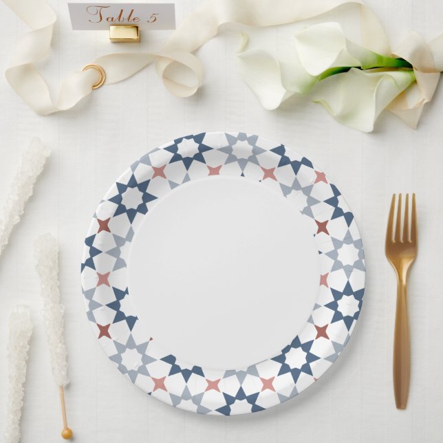 Arabesque pattern paper plate (Wedding)
