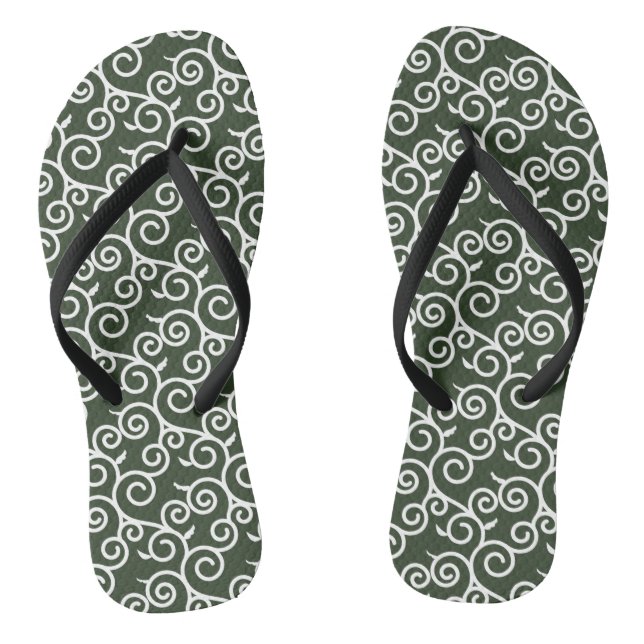 arabesque pattern traditional japanese desgin thongs (Footbed)