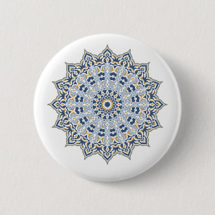 Arabesque Persian Oriental Arabic Turkish Decor 6 Cm Round Badge