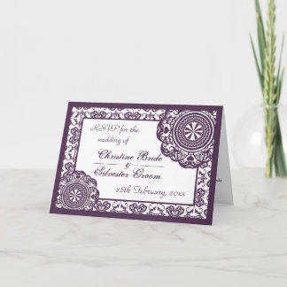 Arabesque Purple Lace, RSVP Invitation