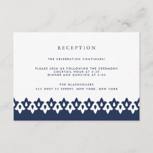 Arabesque Reception Card   Navy