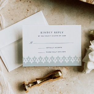 Arabesque RSVP Card   Mist