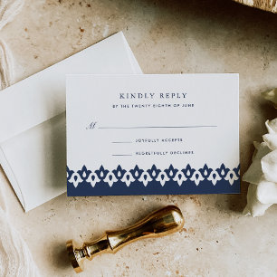 Arabesque RSVP Card   Navy