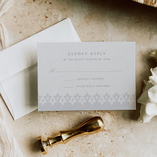Arabesque RSVP Card   Silver Pearl