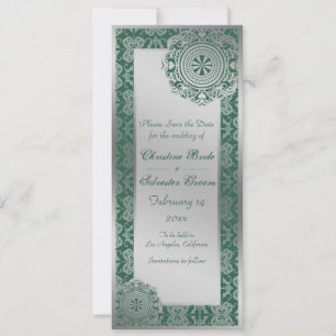 Arabesque Silver Lace, 4x9.25 save the date
