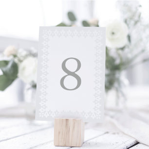 Arabesque Table Number Card Grey