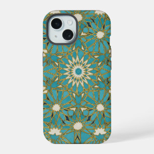 arabesque turquoise iPhone 15 case