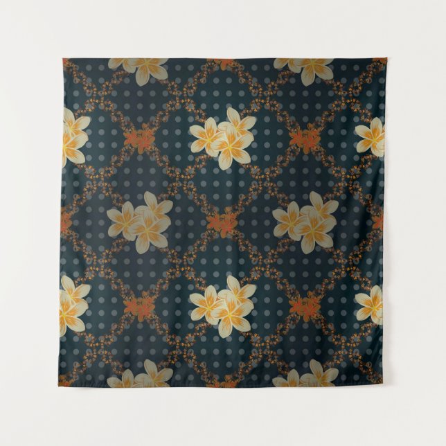 Arabesque. Vintage abstract raster floral seamless Tapestry (Front)