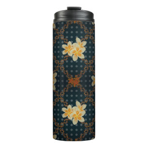 Arabesque. Vintage abstract raster floral seamless Thermal Tumbler