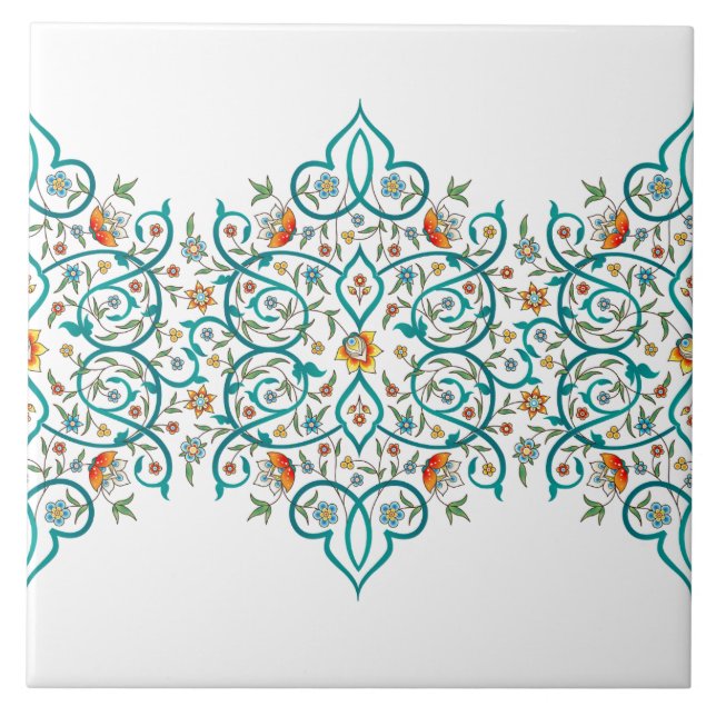 Arabesque Vintage Seamless Border Design Ceramic Tile (Front)