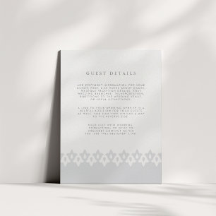 Arabesque Wedding Details Card   Silver Pearl