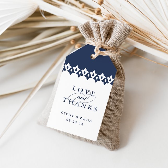 Arabesque Wedding Favour Tags | Navy (Creator Uploaded)