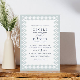 Arabesque Wedding Invitation   Mist